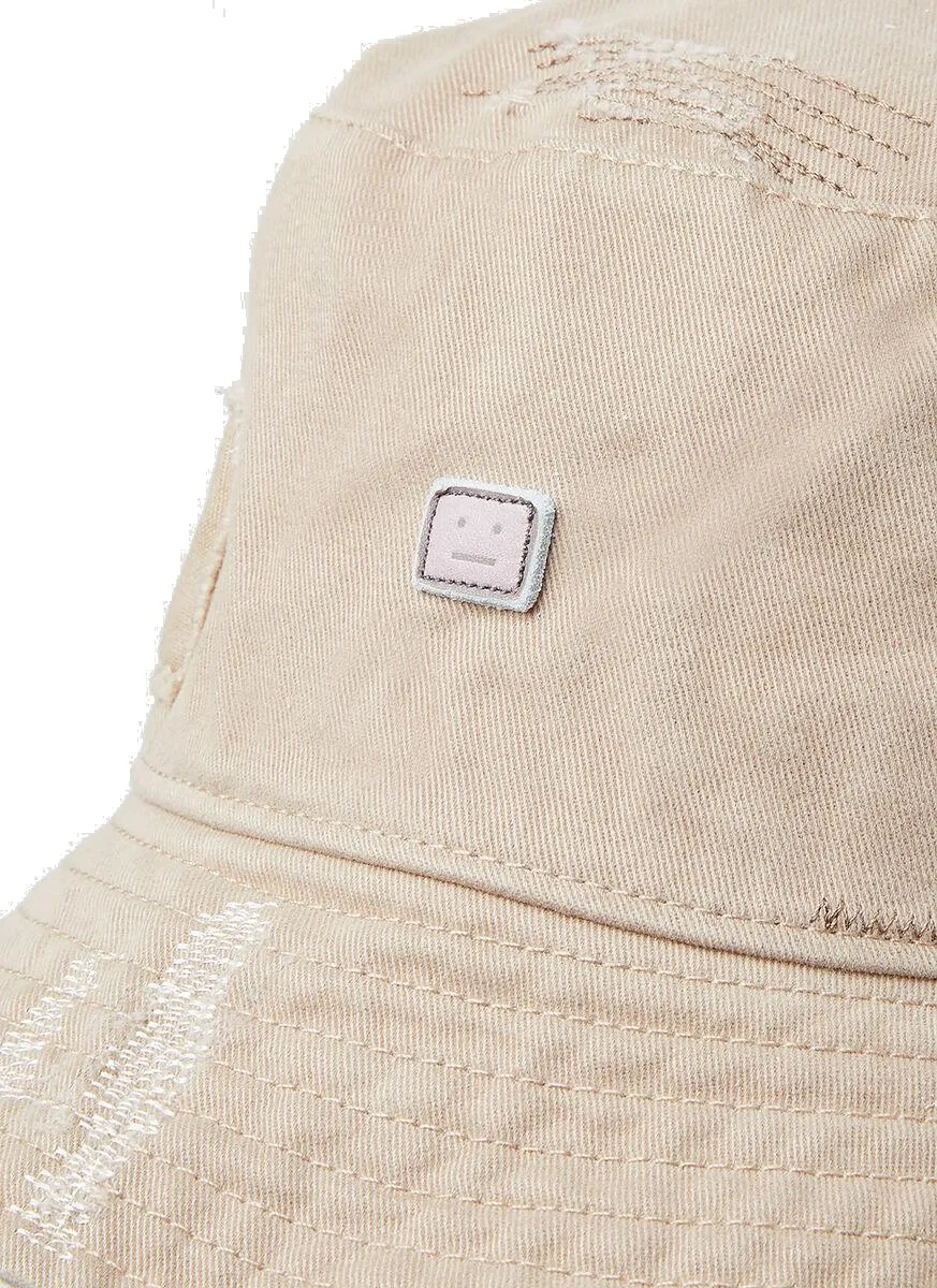 Acne Studios Distressed Logo Patch Bucket Hat