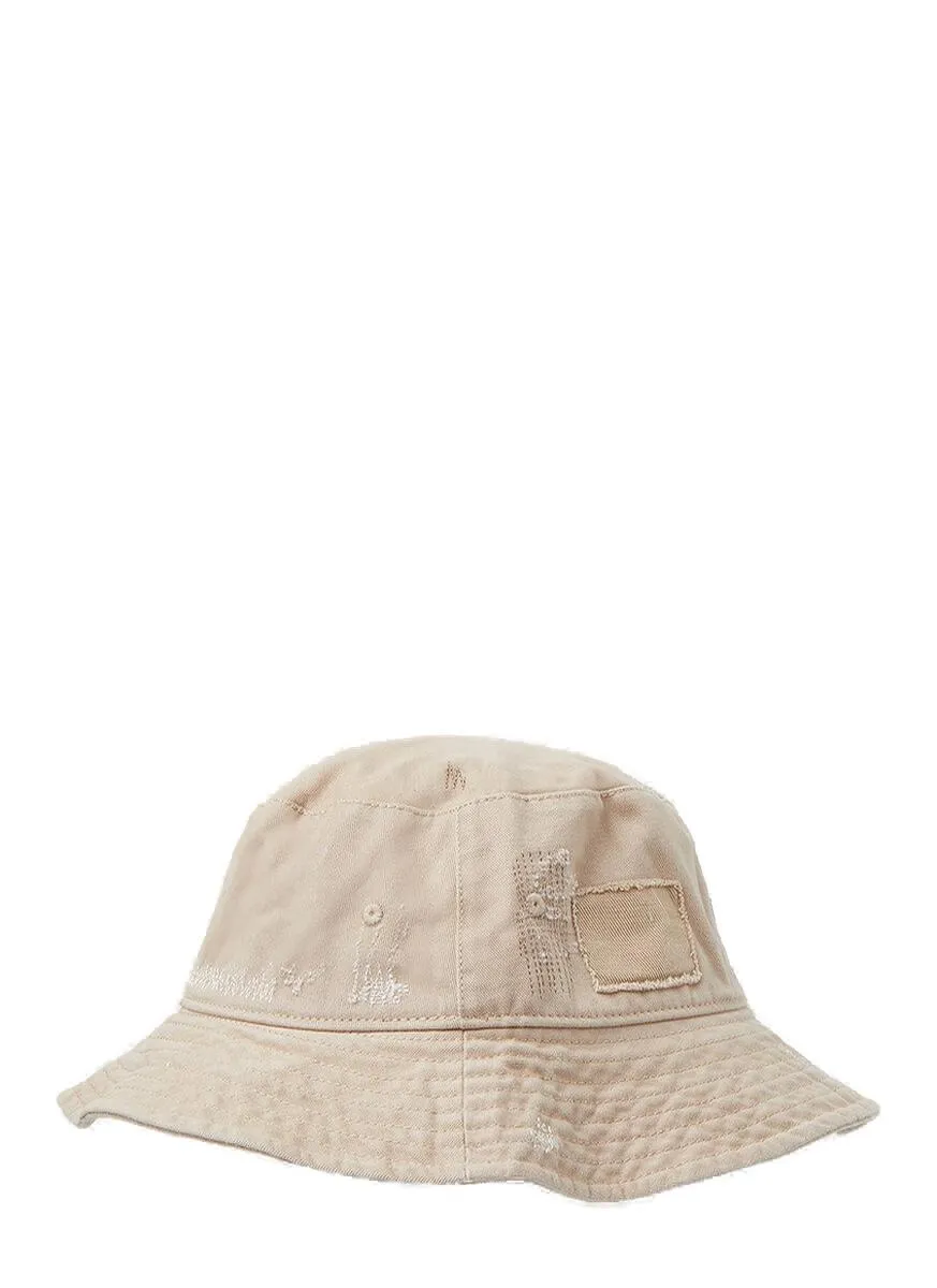 Acne Studios Distressed Logo Patch Bucket Hat