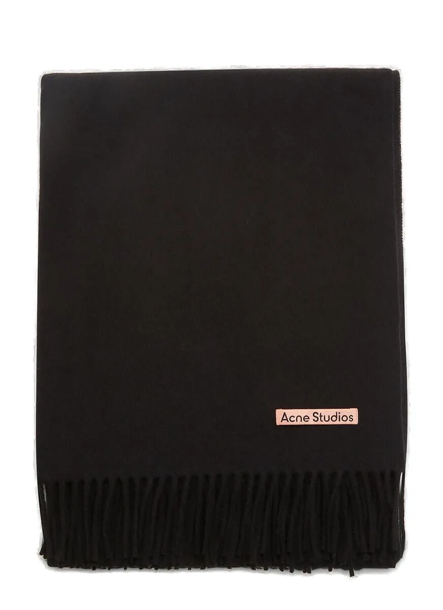 Acne Studios Logo Patch Fringed Scarf