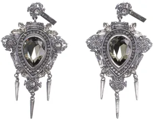 Alberta Ferretti Crystal Embellished Drop Earrings