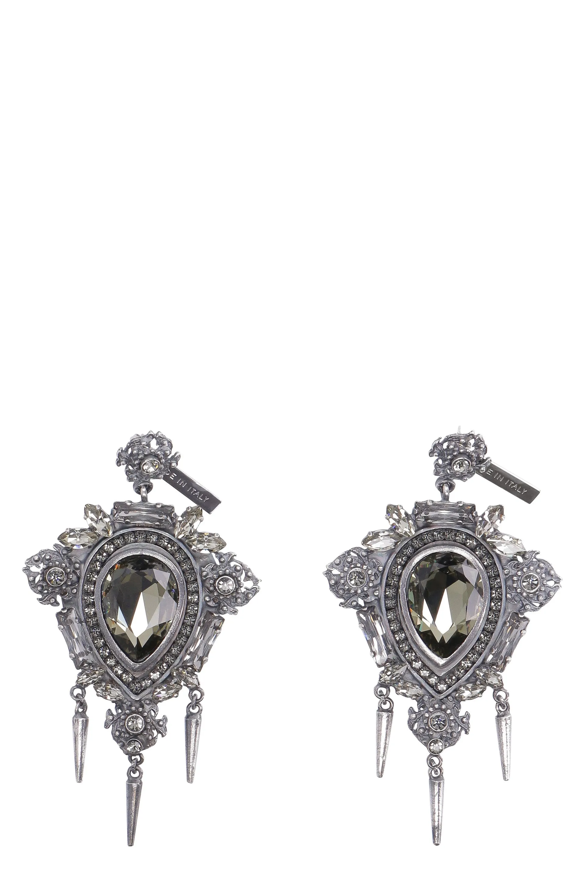Alberta Ferretti Crystal Embellished Drop Earrings