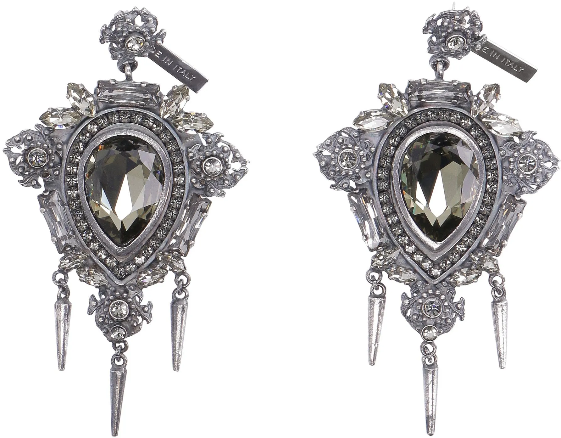 Alberta Ferretti Crystal Embellished Drop Earrings
