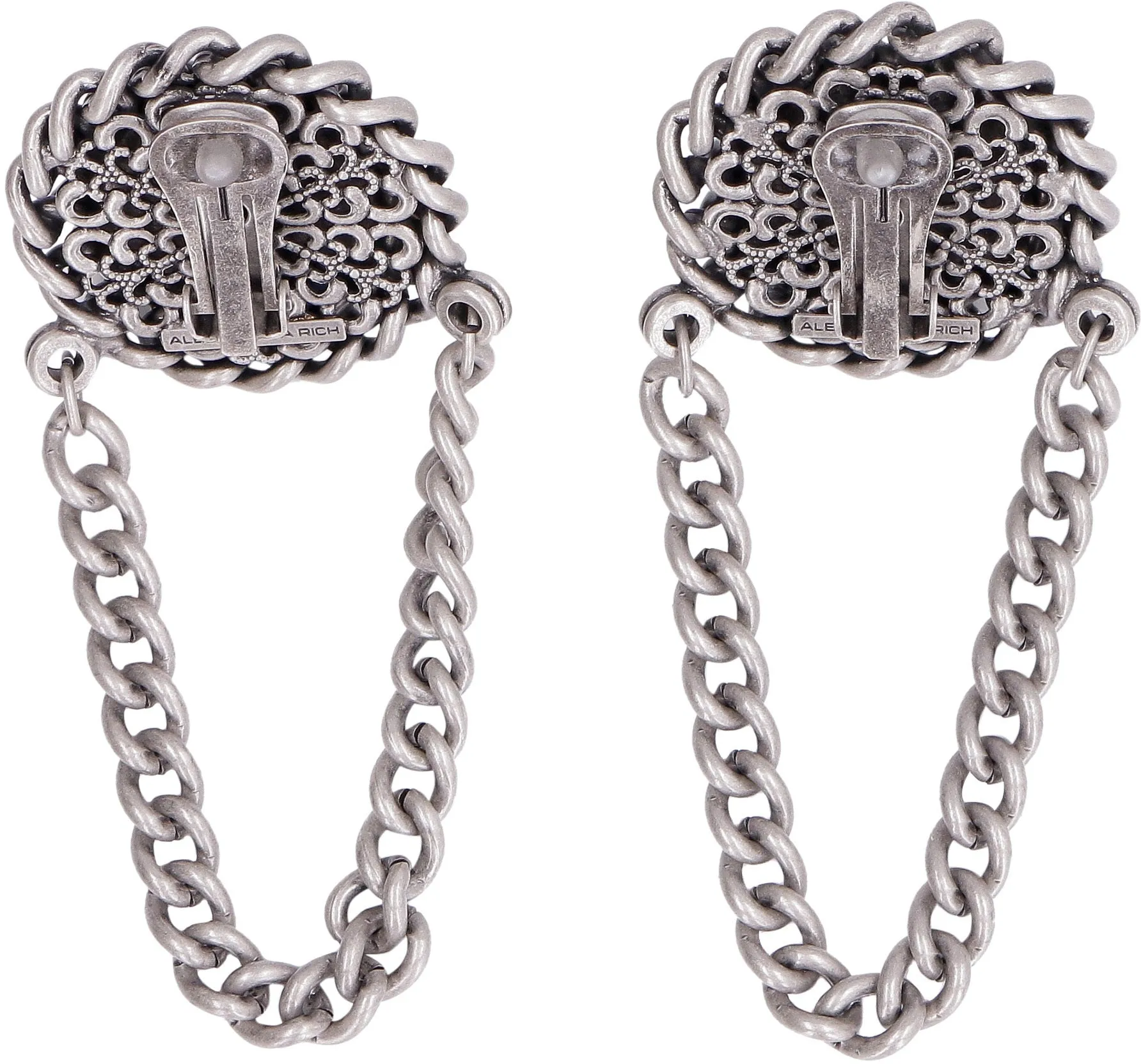 Alessandra Rich Pearl Embellished Chain Earrings