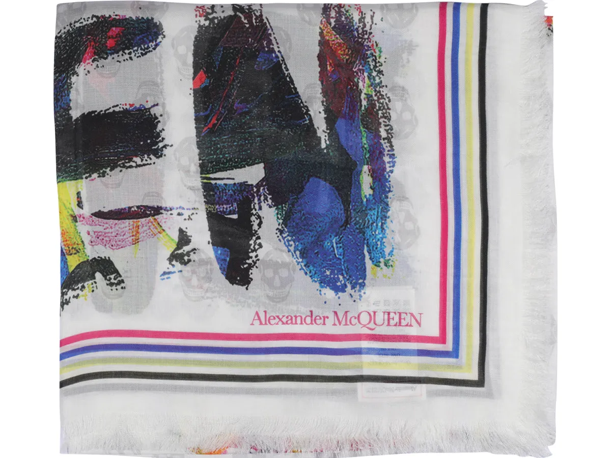 Alexander McQueen Allover Graffiti Printed Scarf