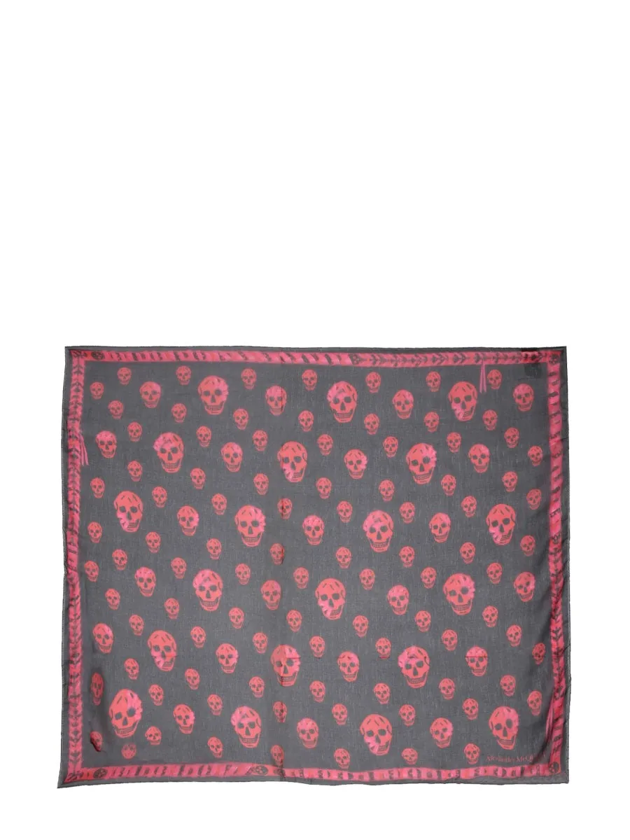 Alexander McQueen Allover Skull Printed Scarf