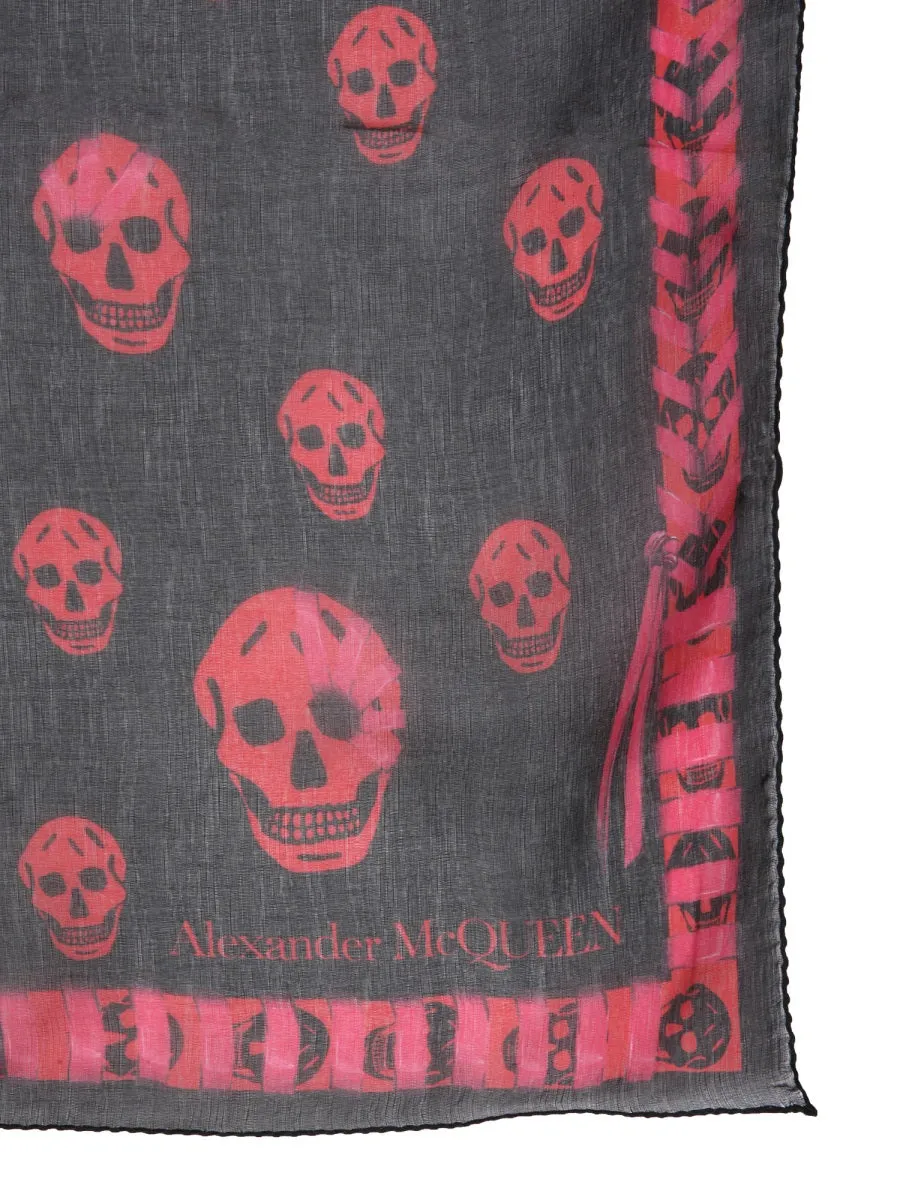 Alexander McQueen Allover Skull Printed Scarf