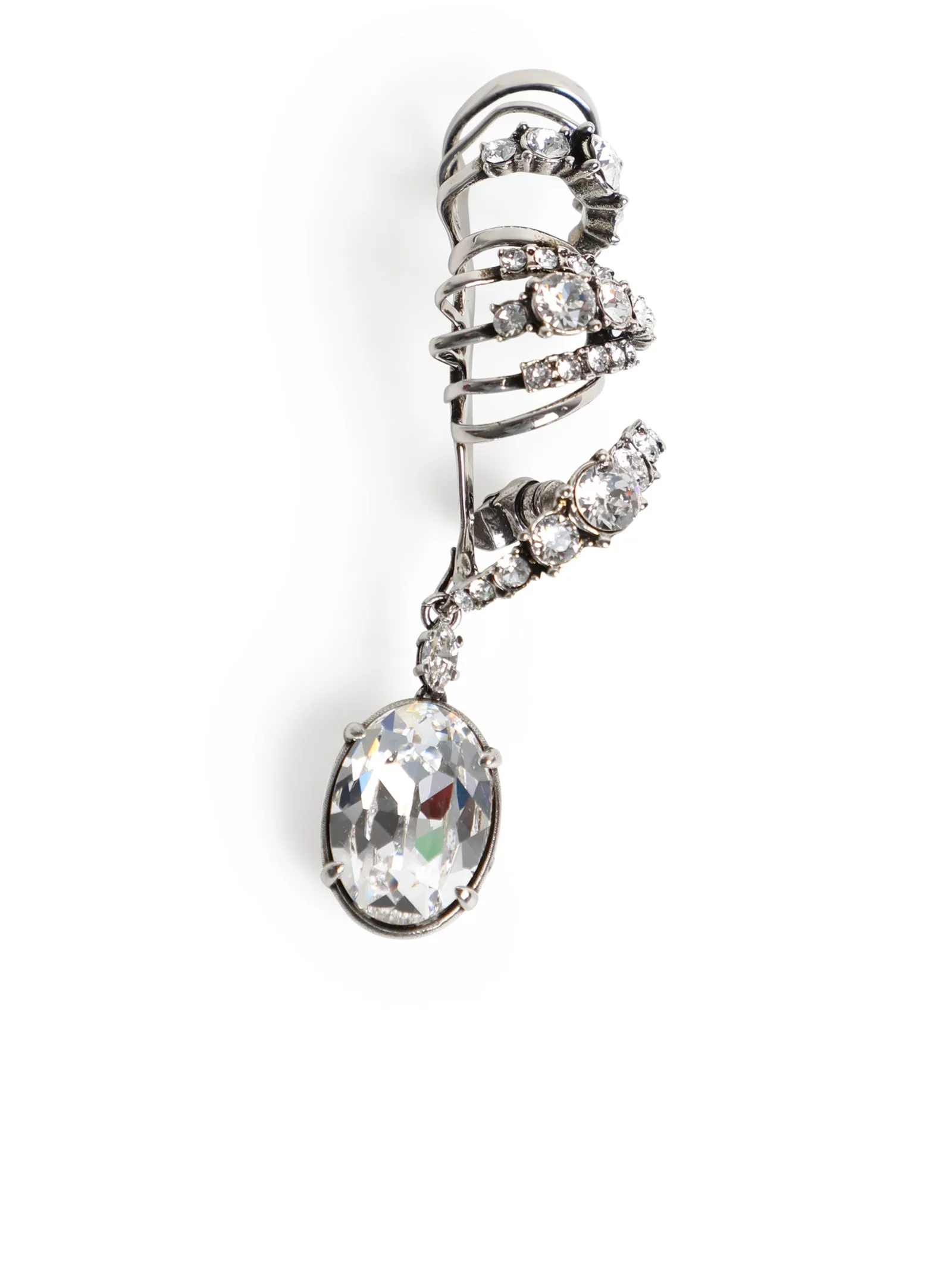 Alexander McQueen Embellished Drop Charm Earcuff
