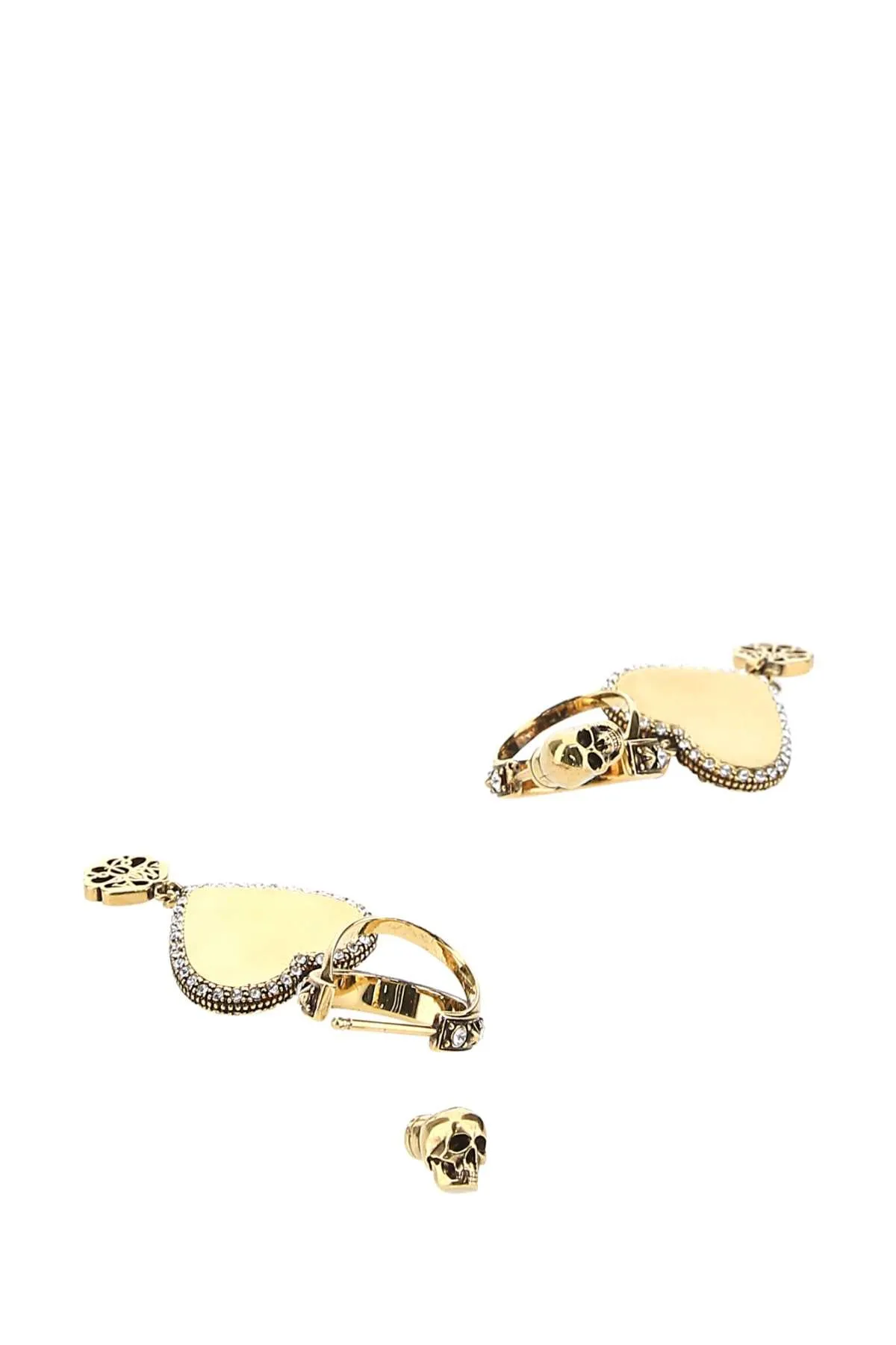 Alexander McQueen Embellished Heart Drop Earrings