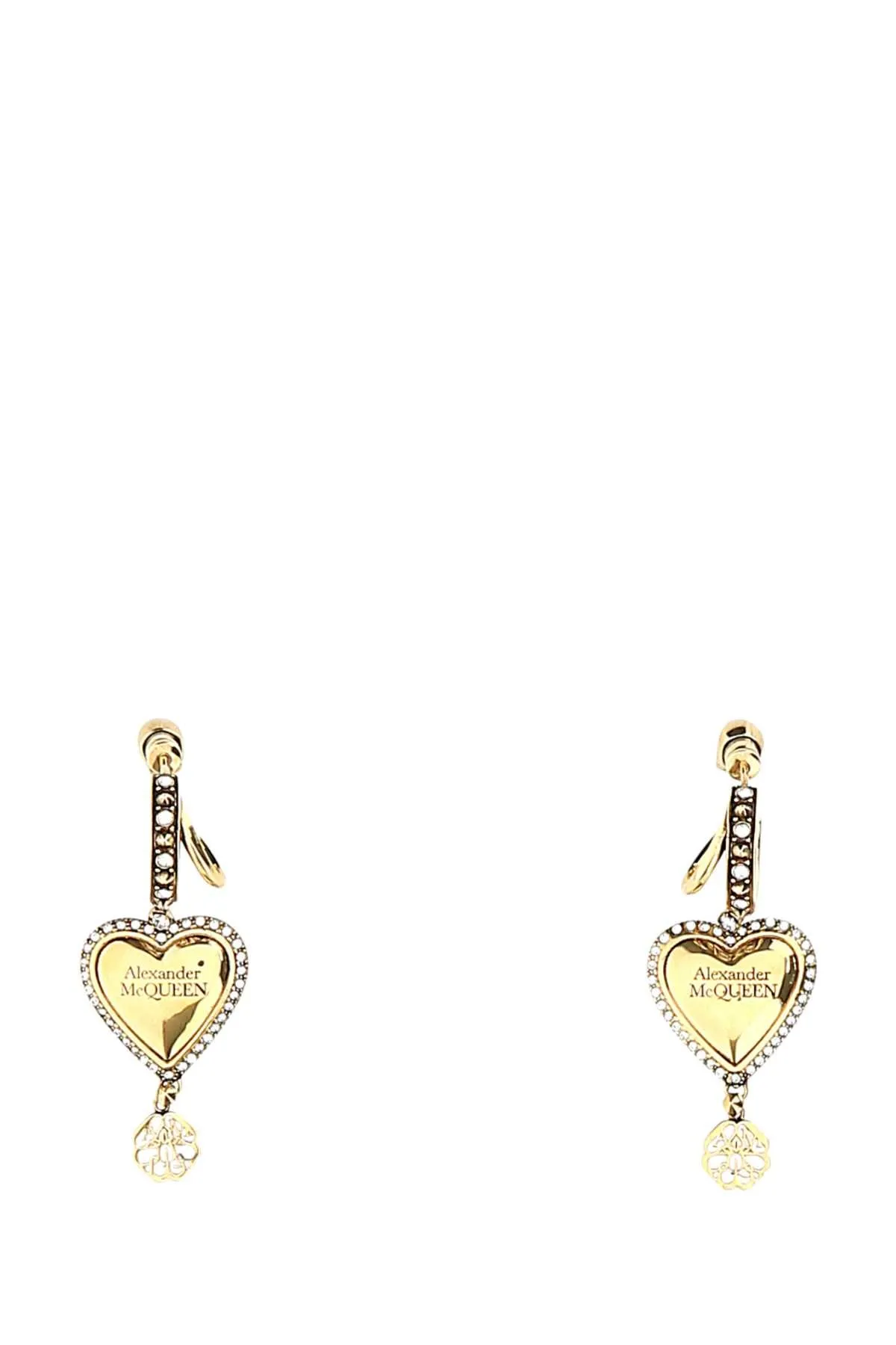 Alexander McQueen Embellished Heart Drop Earrings