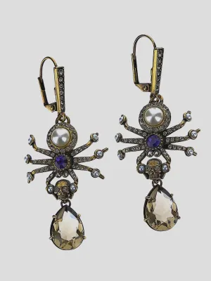 Alexander McQueen Embellished Spider Earrings