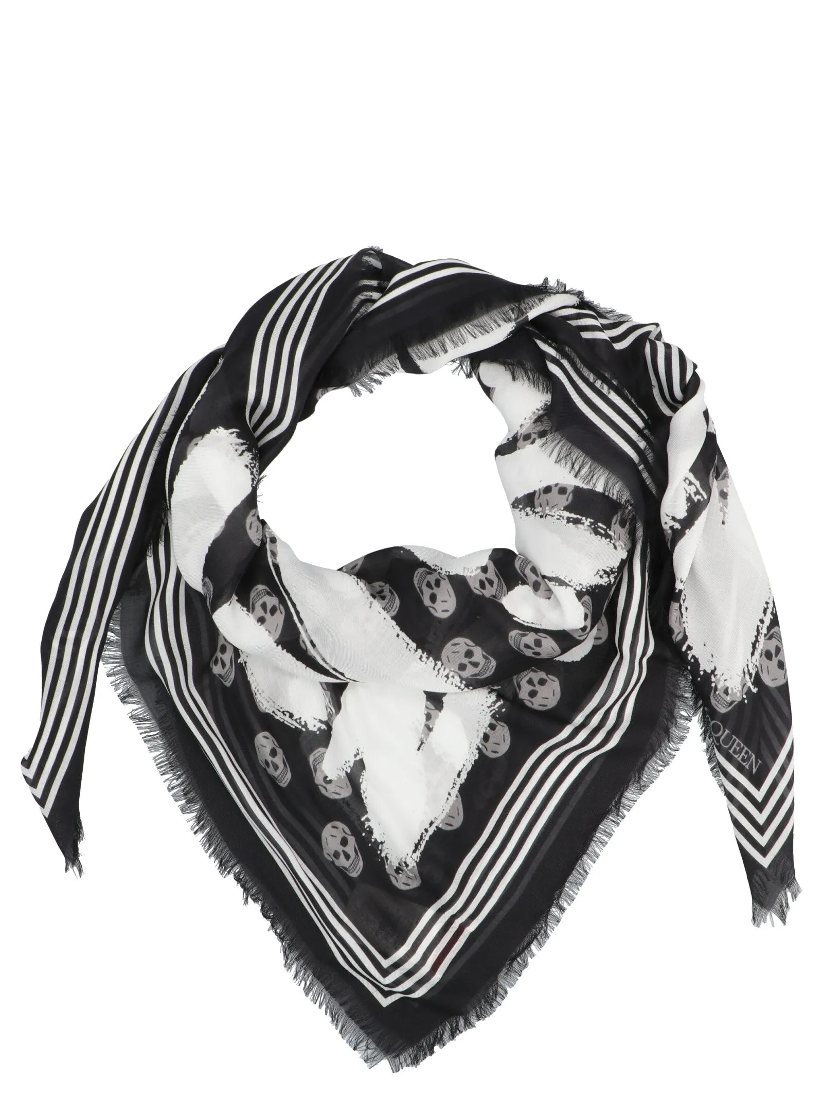 Alexander McQueen Graffiti Biker Skull Scarf
