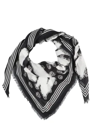Alexander McQueen Graffiti Biker Skull Scarf