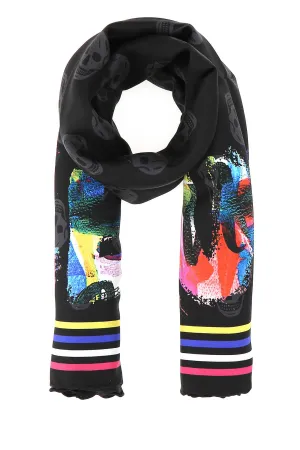 Alexander McQueen Logo Skull Printed Scarf