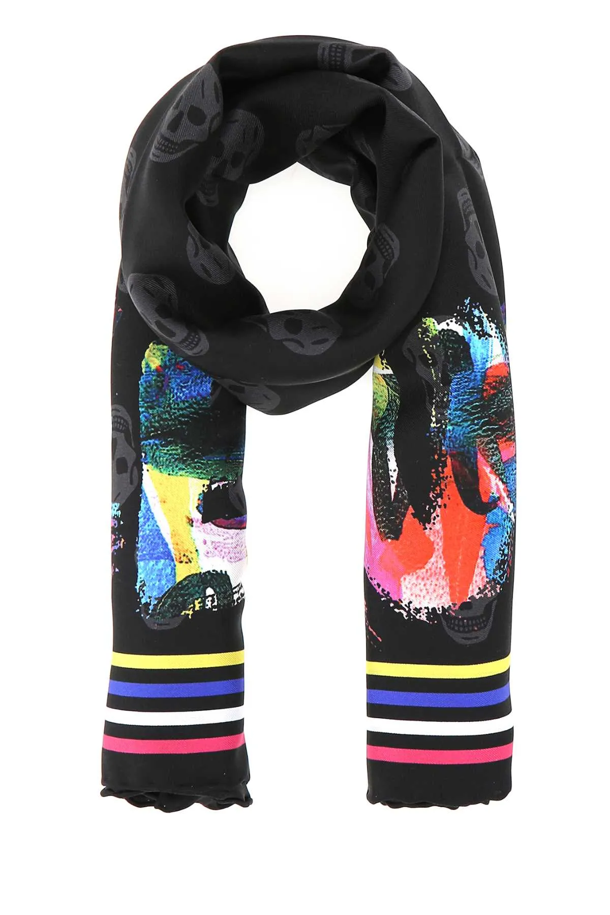 Alexander McQueen Logo Skull Printed Scarf