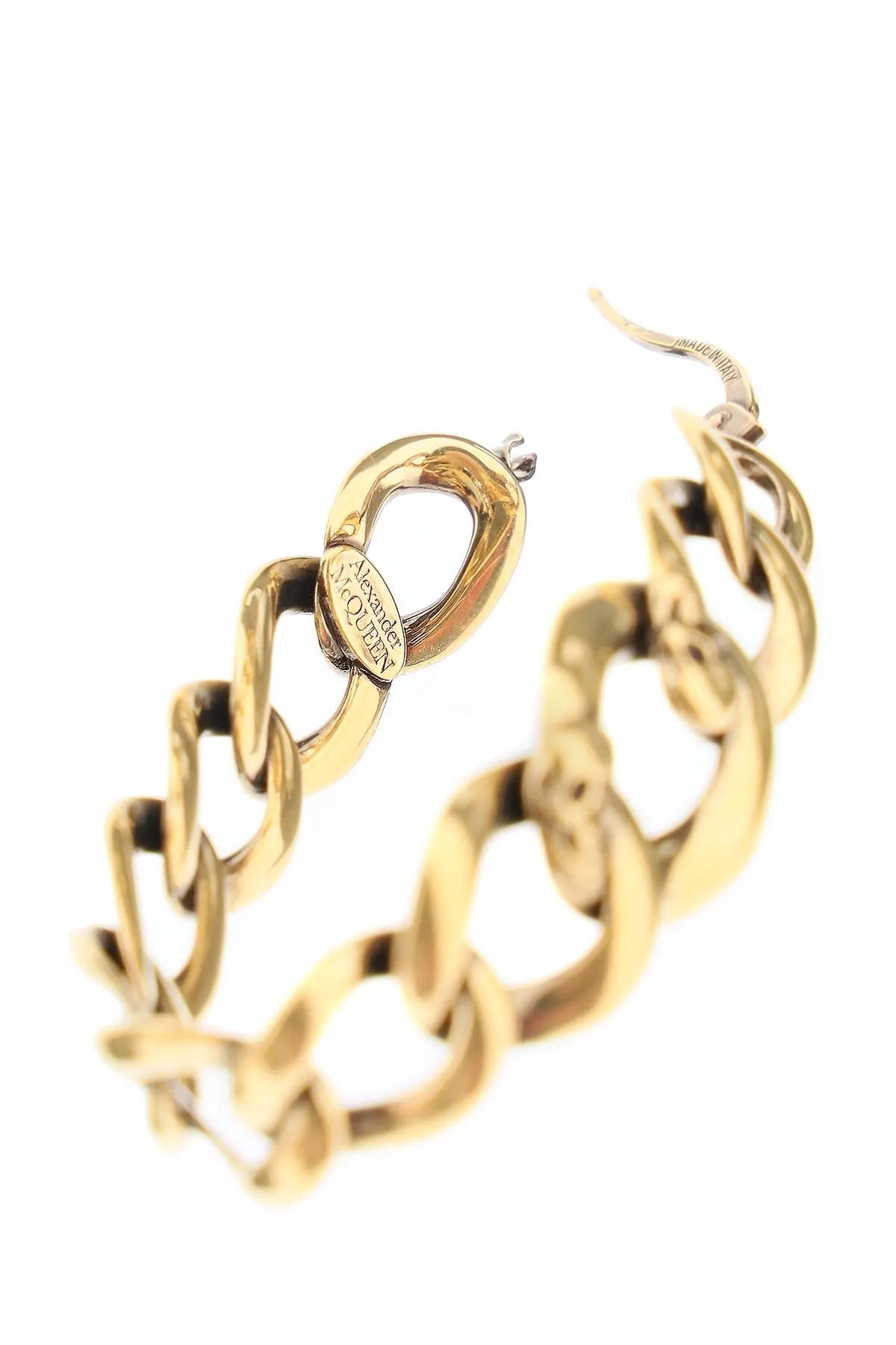 Alexander McQueen Skull Chain Hoop Earrings