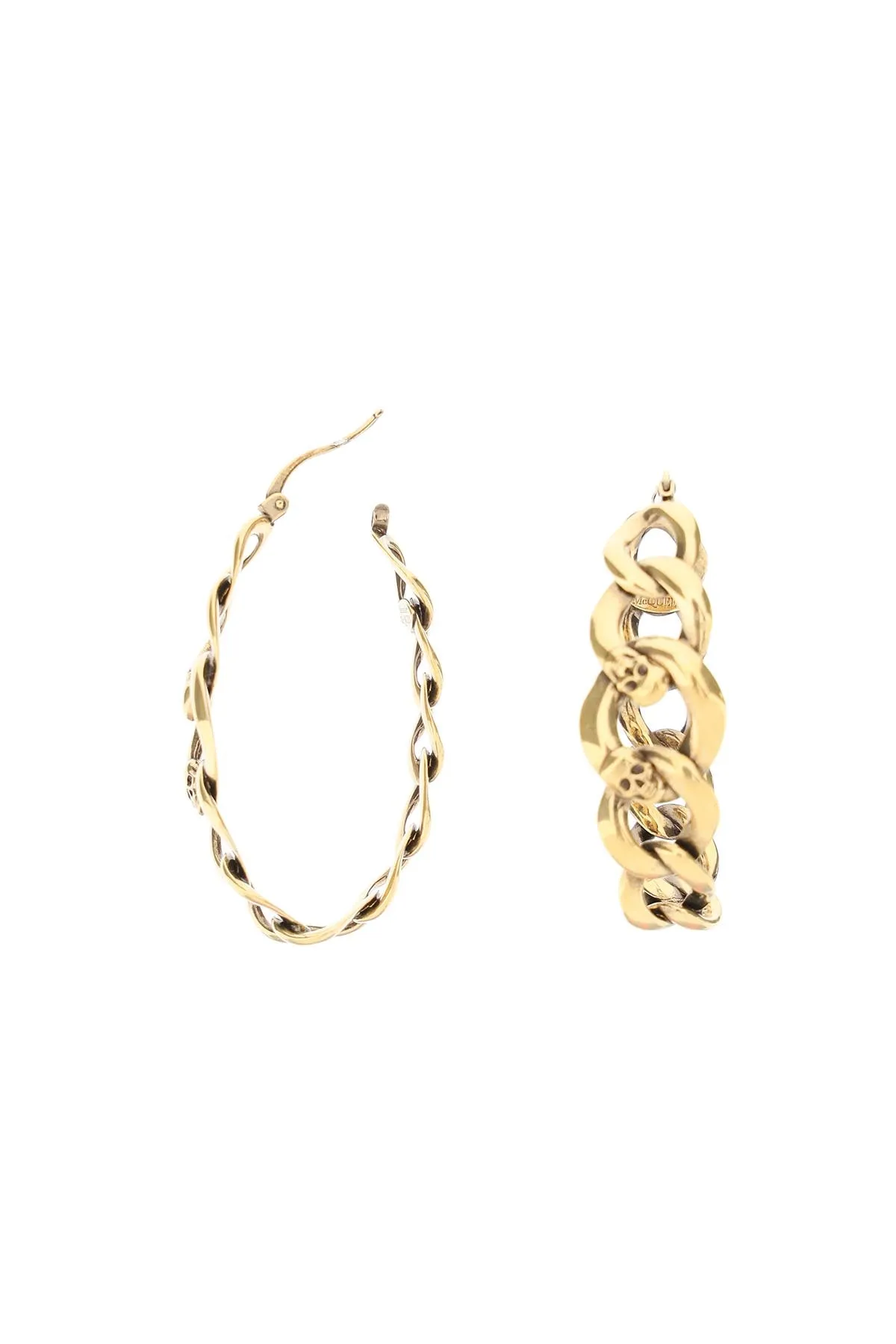 Alexander McQueen Skull Chain Hoop Earrings