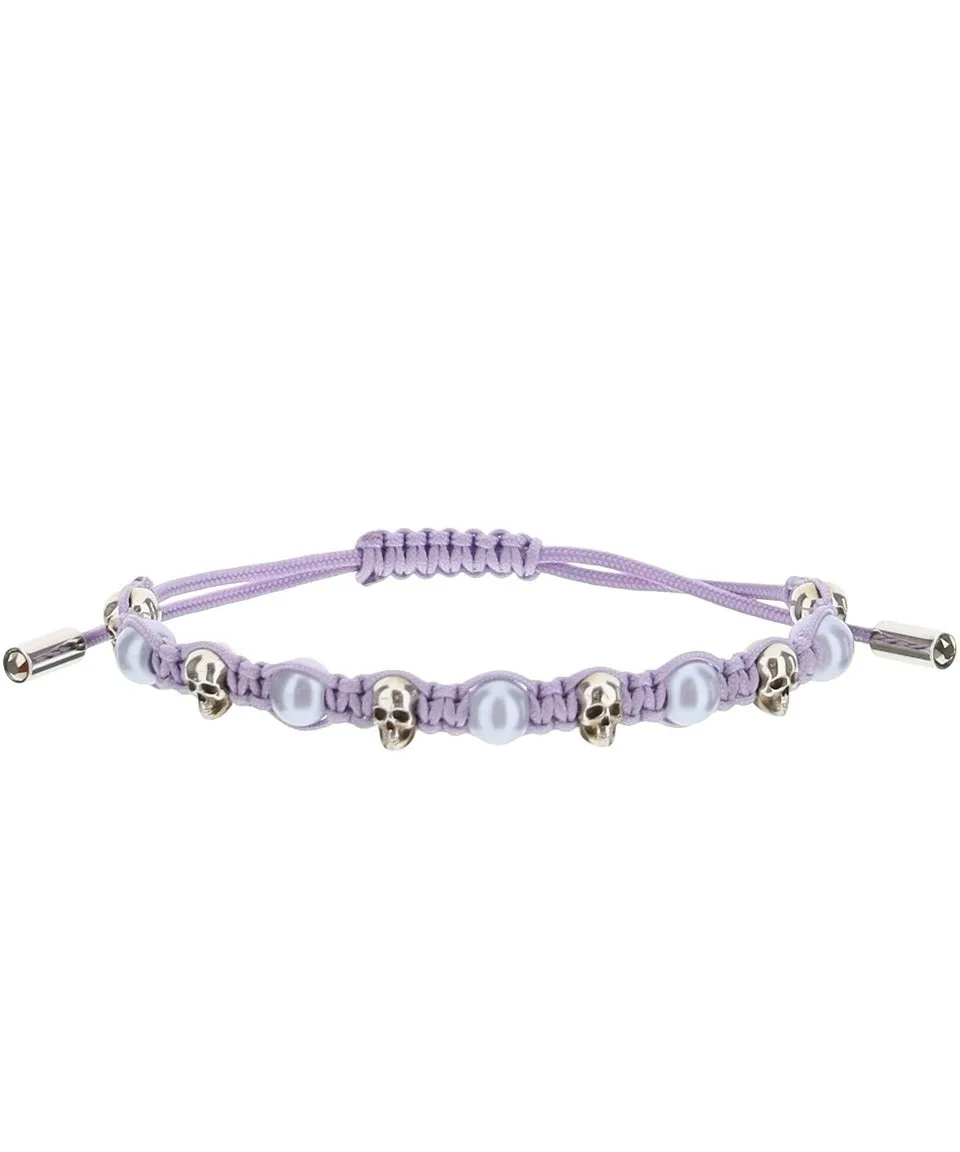 Alexander McQueen Skull Charm Braided Bracelet