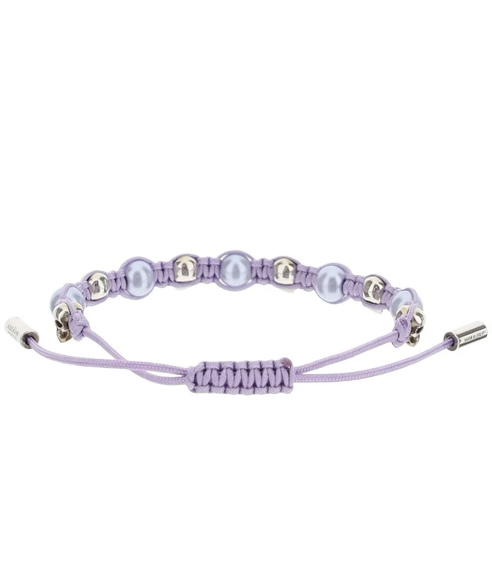 Alexander McQueen Skull Charm Braided Bracelet