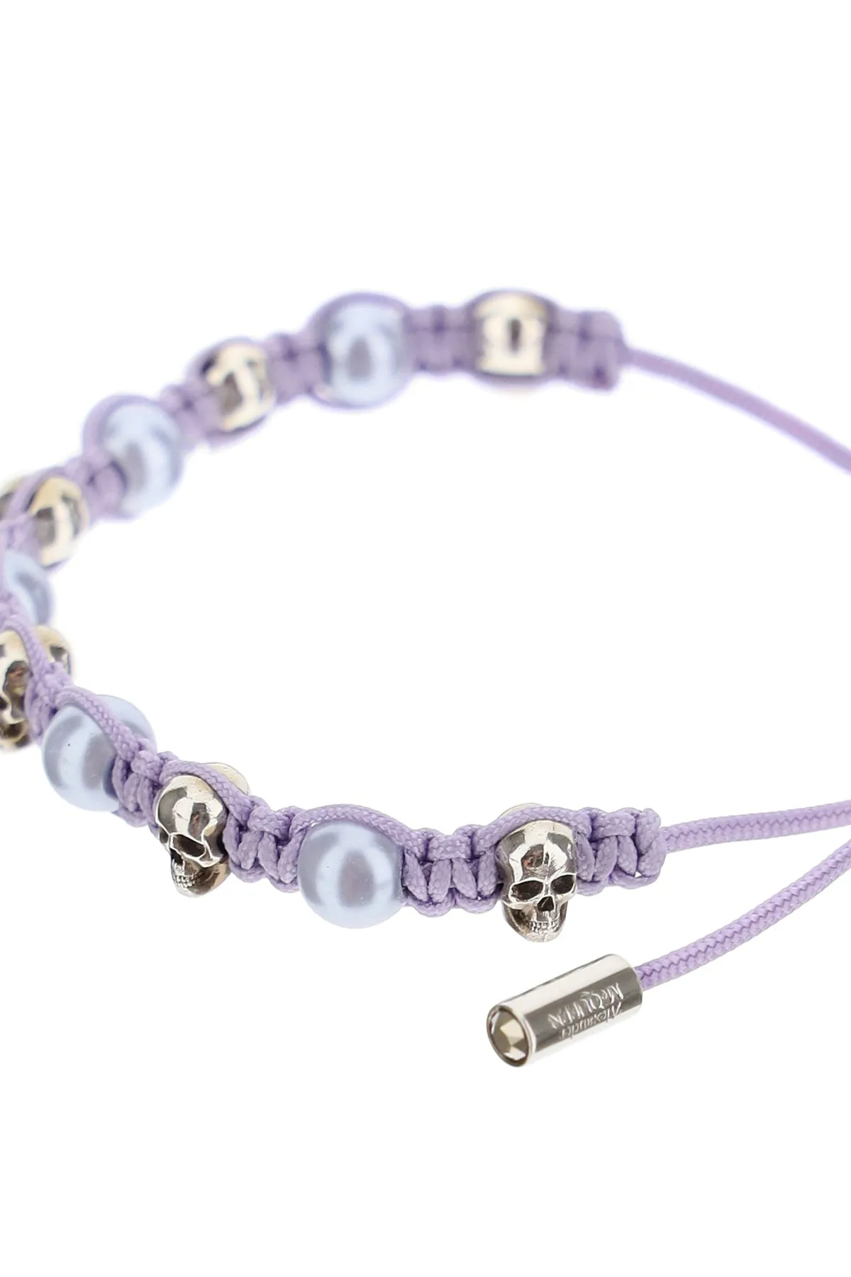 Alexander McQueen Skull Charm Braided Bracelet