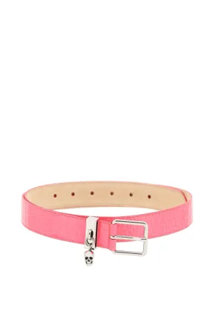 Alexander McQueen Skull Charm Embossed Belt