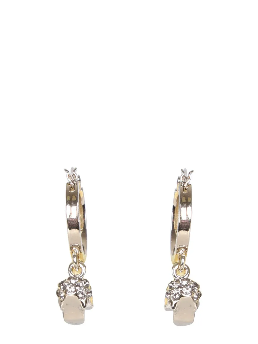Alexander McQueen Skull Embellished Hoop Earrings