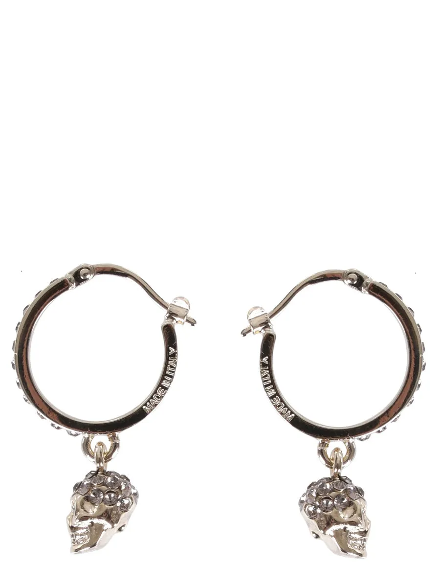 Alexander McQueen Skull Embellished Hoop Earrings