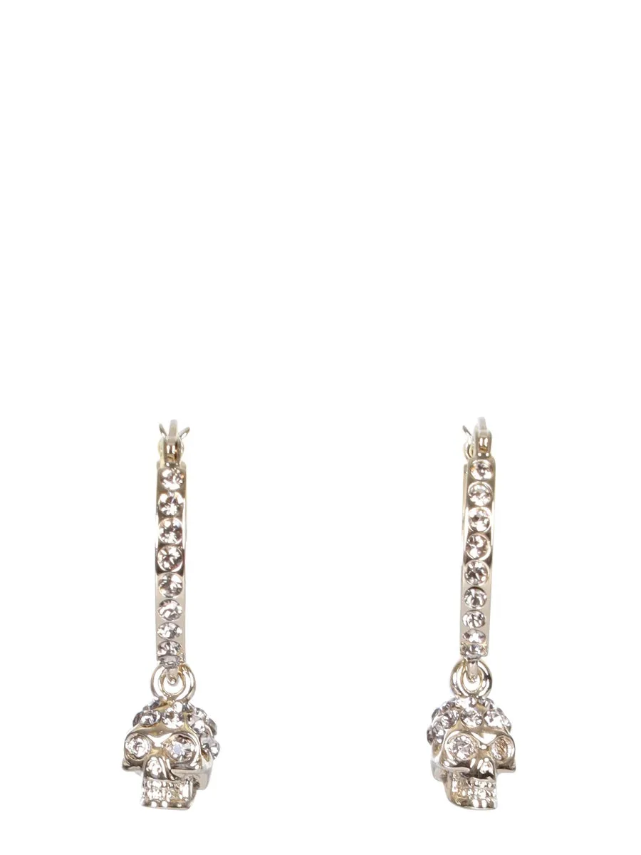 Alexander McQueen Skull Embellished Hoop Earrings