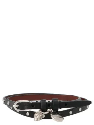 Alexander McQueen Skull Pendant Wraparound Bracelet