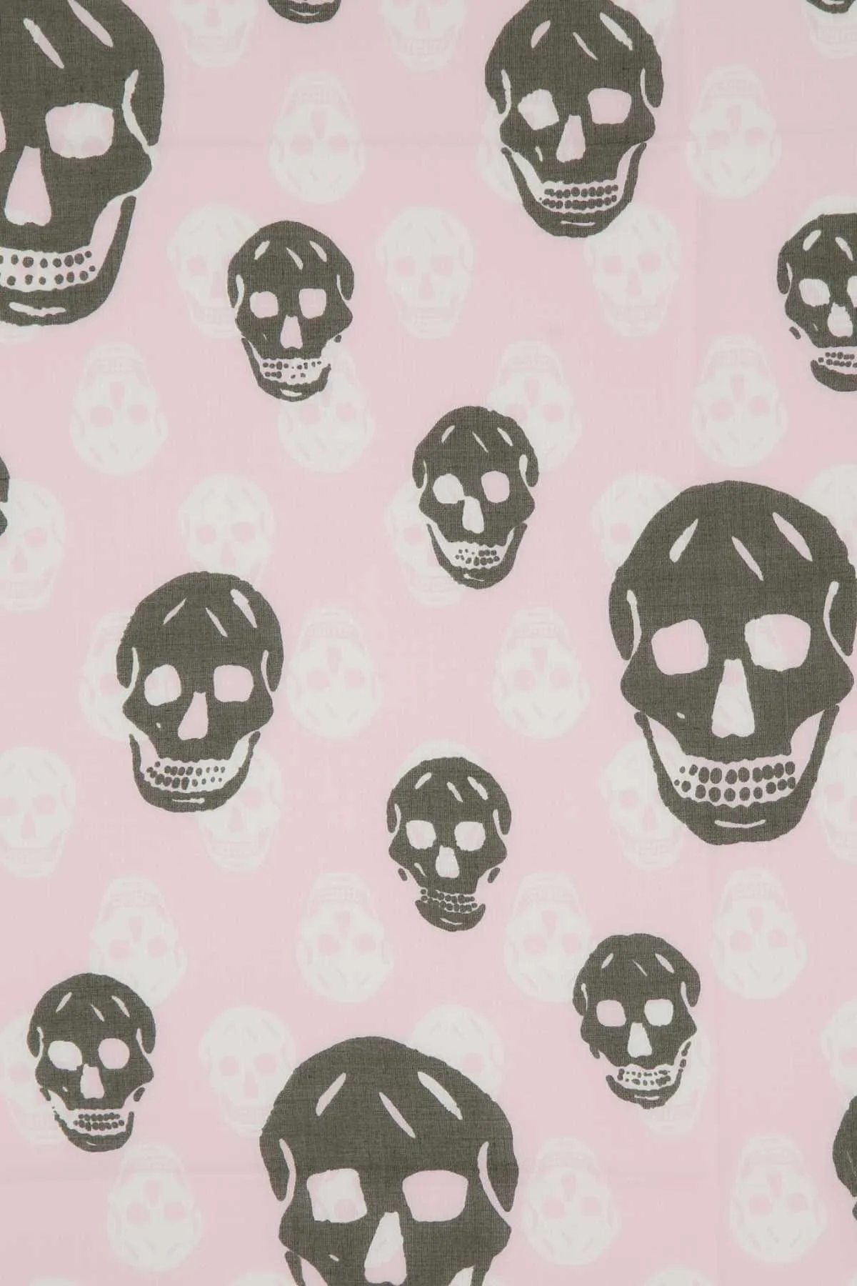 Alexander McQueen Skull Printed Frayed Edge Scarf