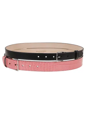Alexander McQueen Two Tone Embossed Buckle Belt