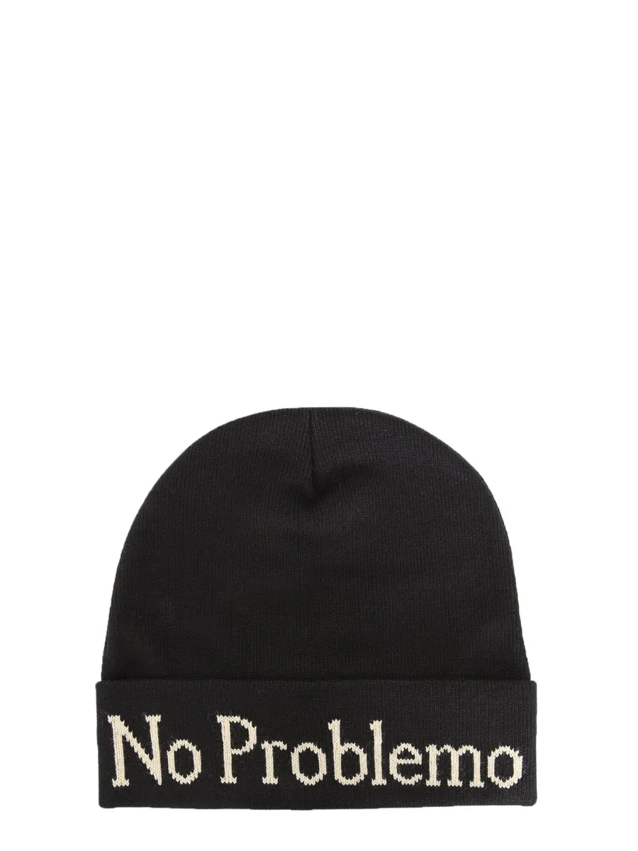 Aries Hat Slogan Intarsia Knit Beanie