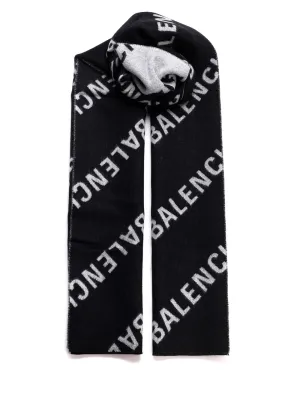 Balenciaga All-Over Logo Scarf