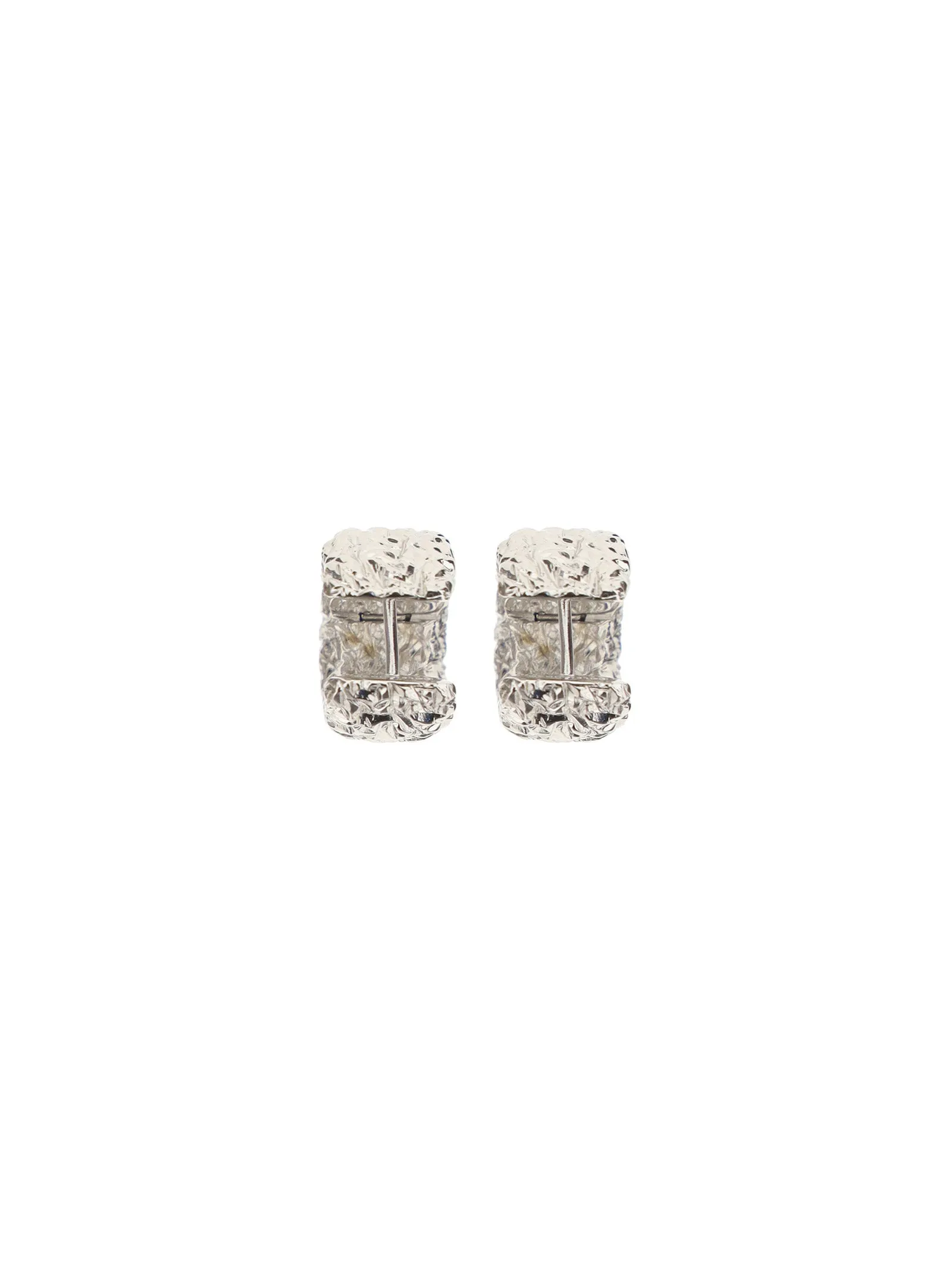 Balenciaga Crease-Effect Hoop Earrings