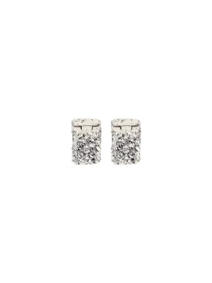 Balenciaga Crease-Effect Hoop Earrings