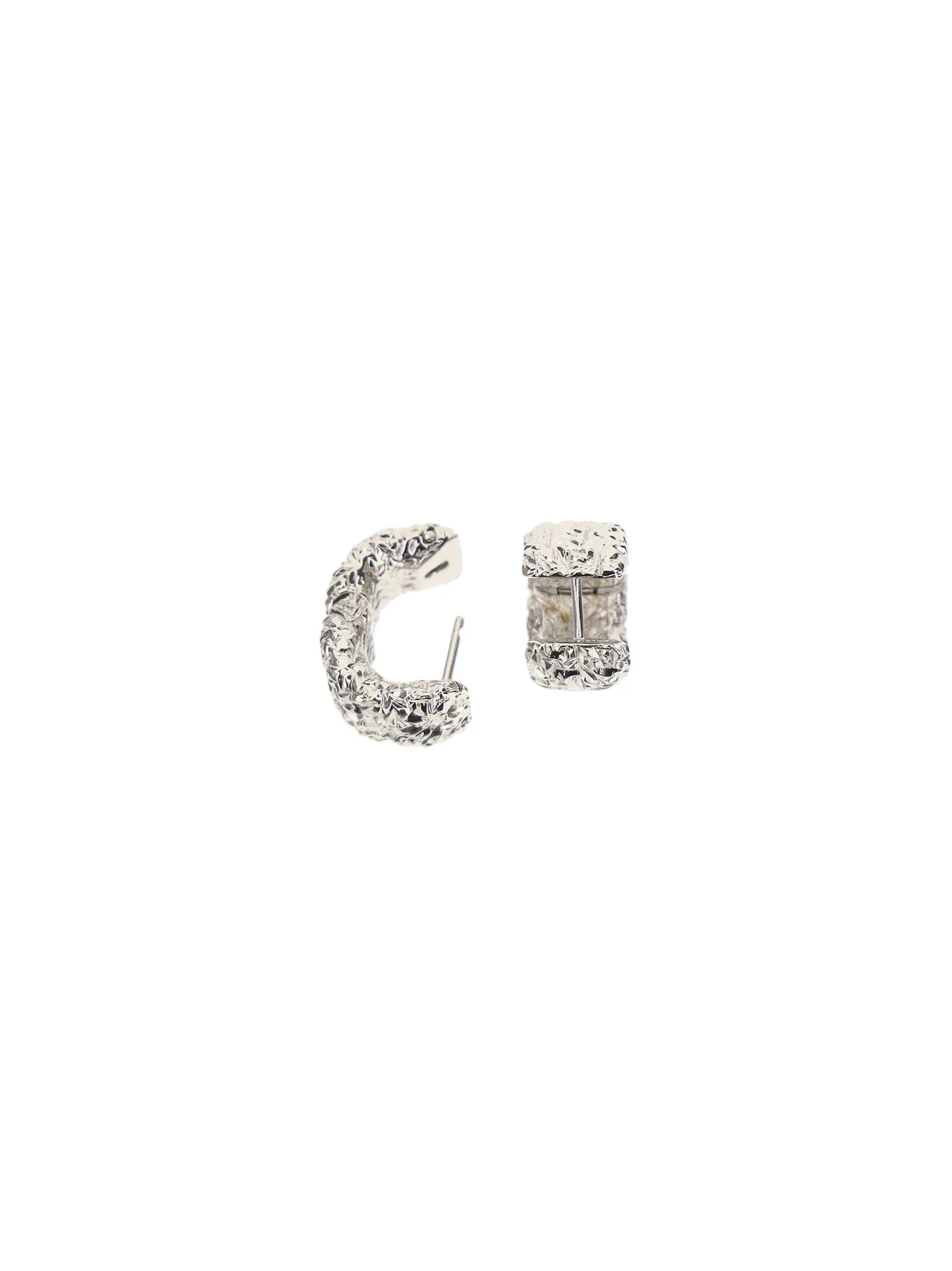 Balenciaga Crease-Effect Hoop Earrings