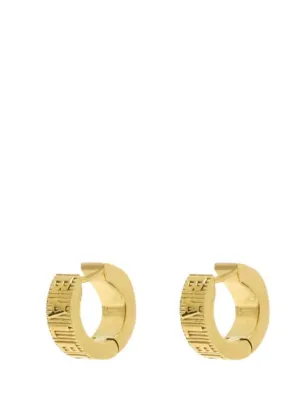 Balenciaga Force Striped Hoop Earrings