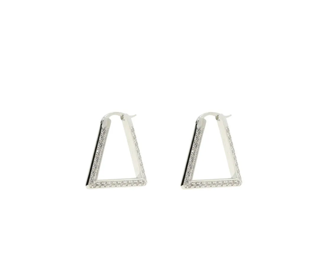 Bottega Veneta Logo Engraved Triangle Earrings