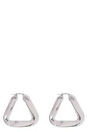 Bottega Veneta Twisted Triangle Hoop Earrings