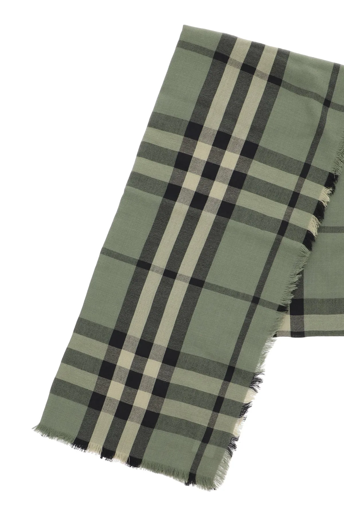 Burberry Check Frayed Scarf