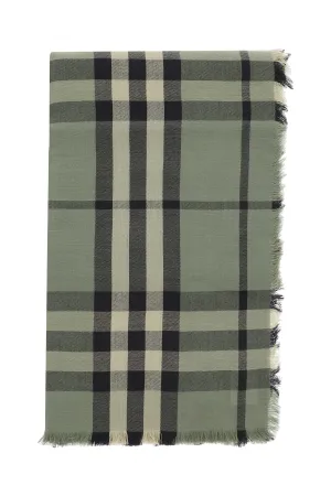 Burberry Check Frayed Scarf