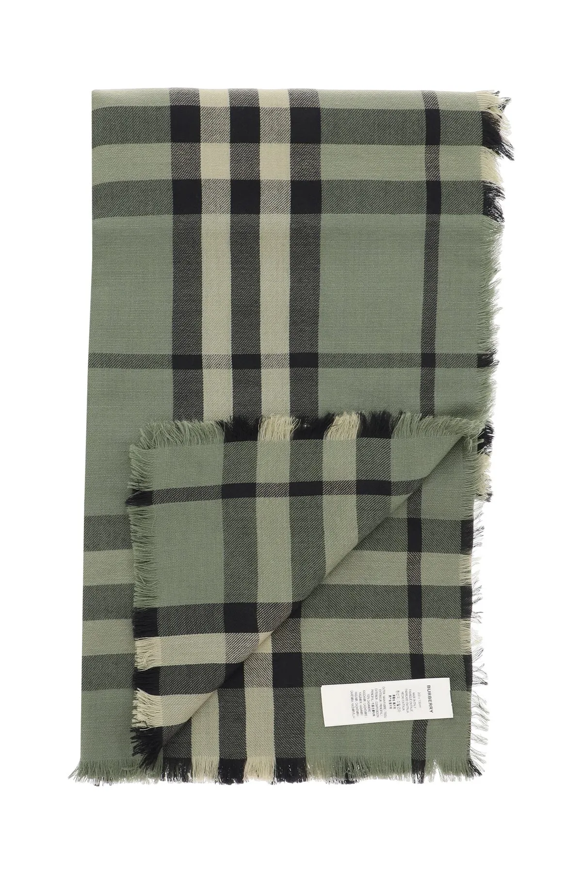 Burberry Check Frayed Scarf