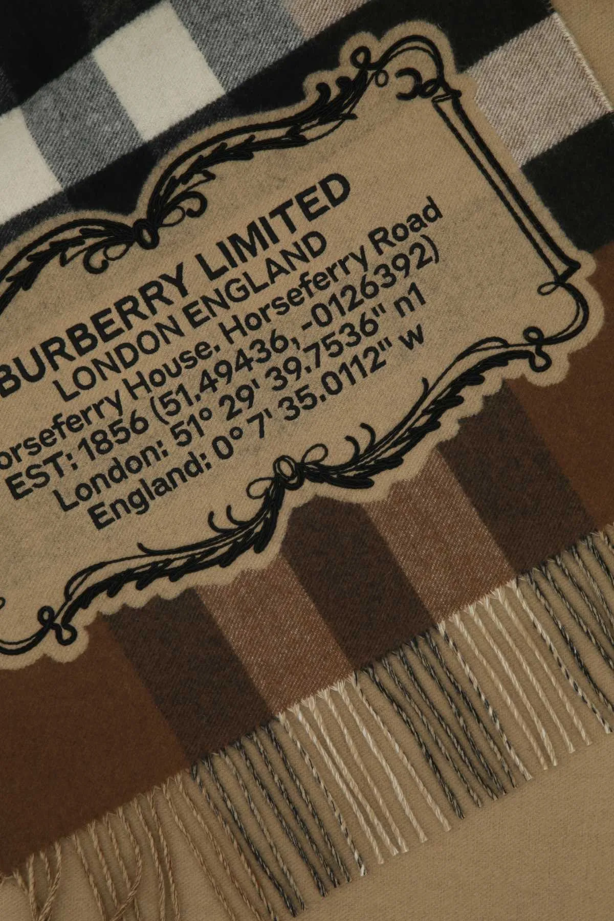 Burberry Location Motif Check Scarf