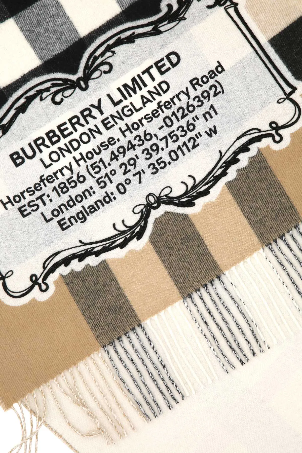 Burberry Location Motif Vintage Check Scarf