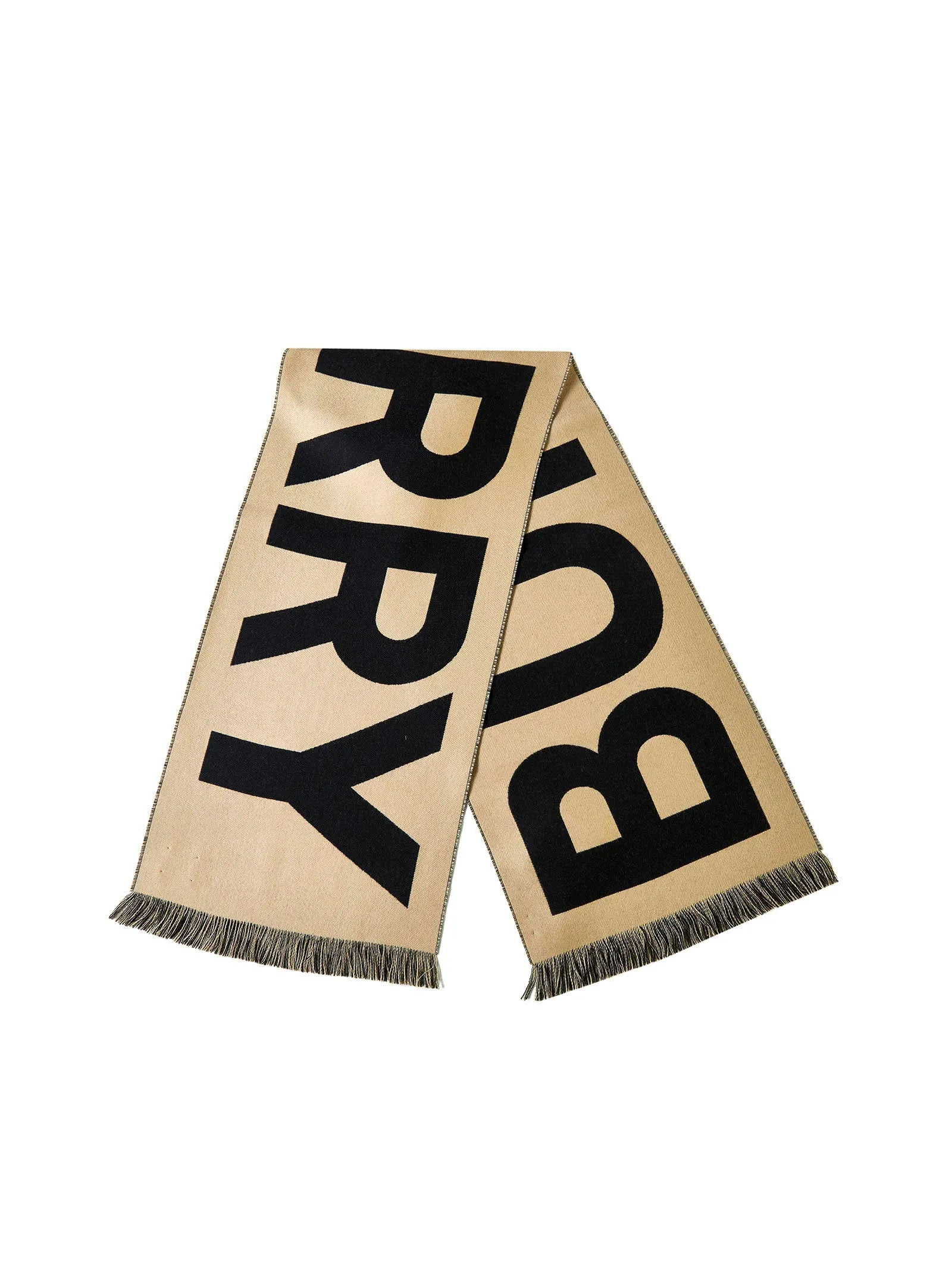 Burberry Logo Intarsia Fringed Scarf