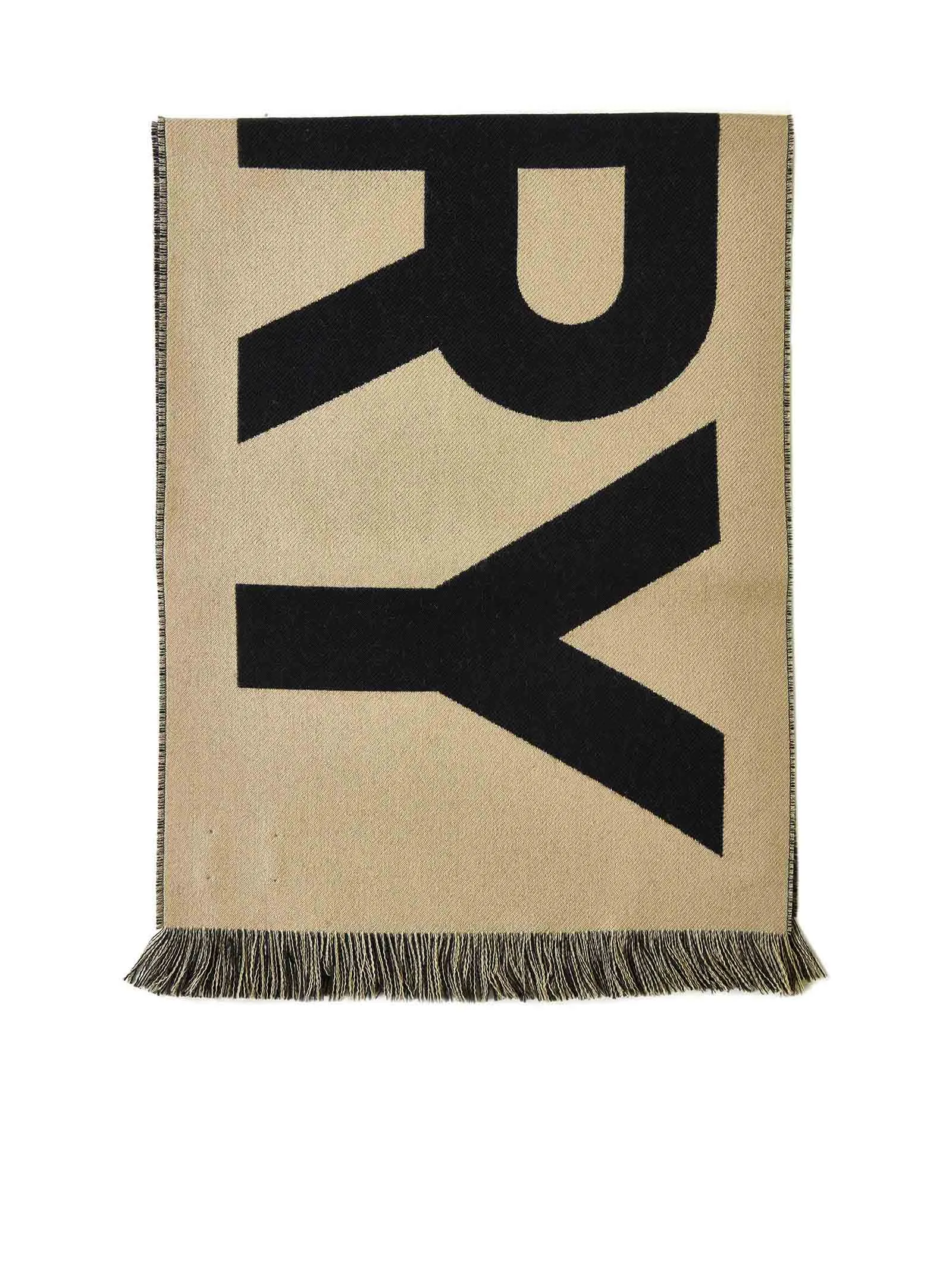 Burberry Logo Intarsia Fringed Scarf