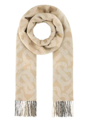 Burberry Monogram Check Jacquard Fringed Scarf