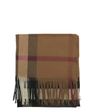 Burberry Oversized Checked Fringed Scarf