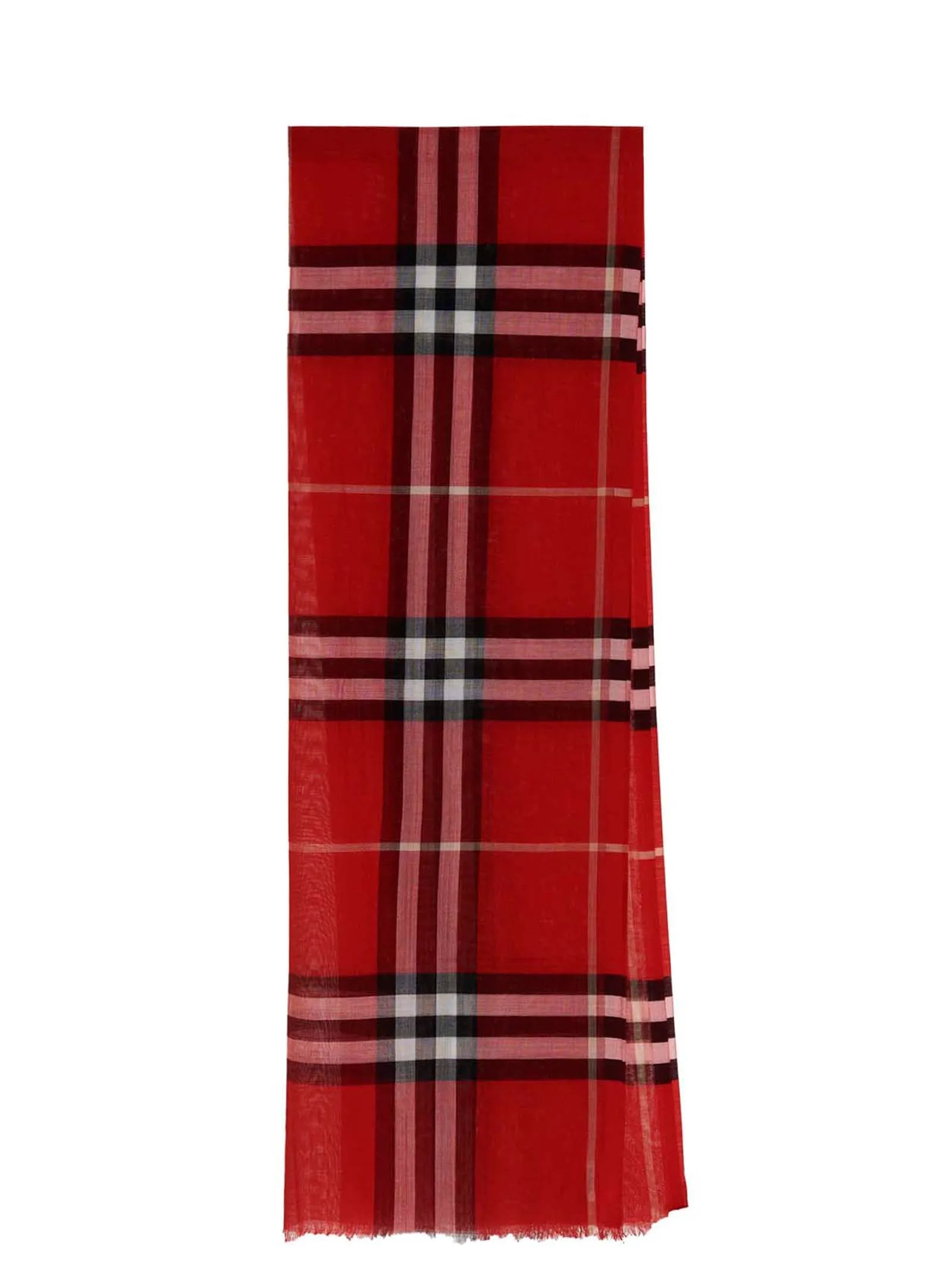 Burberry Tartan Pattern Fringed Scarf