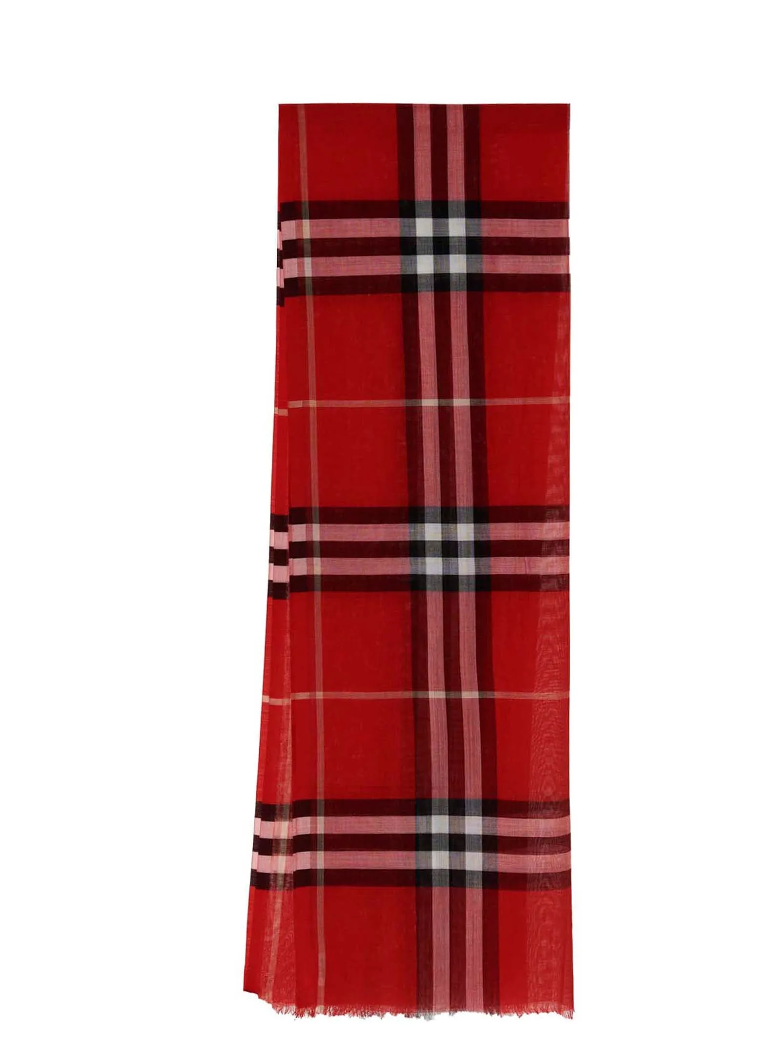 Burberry Tartan Pattern Fringed Scarf