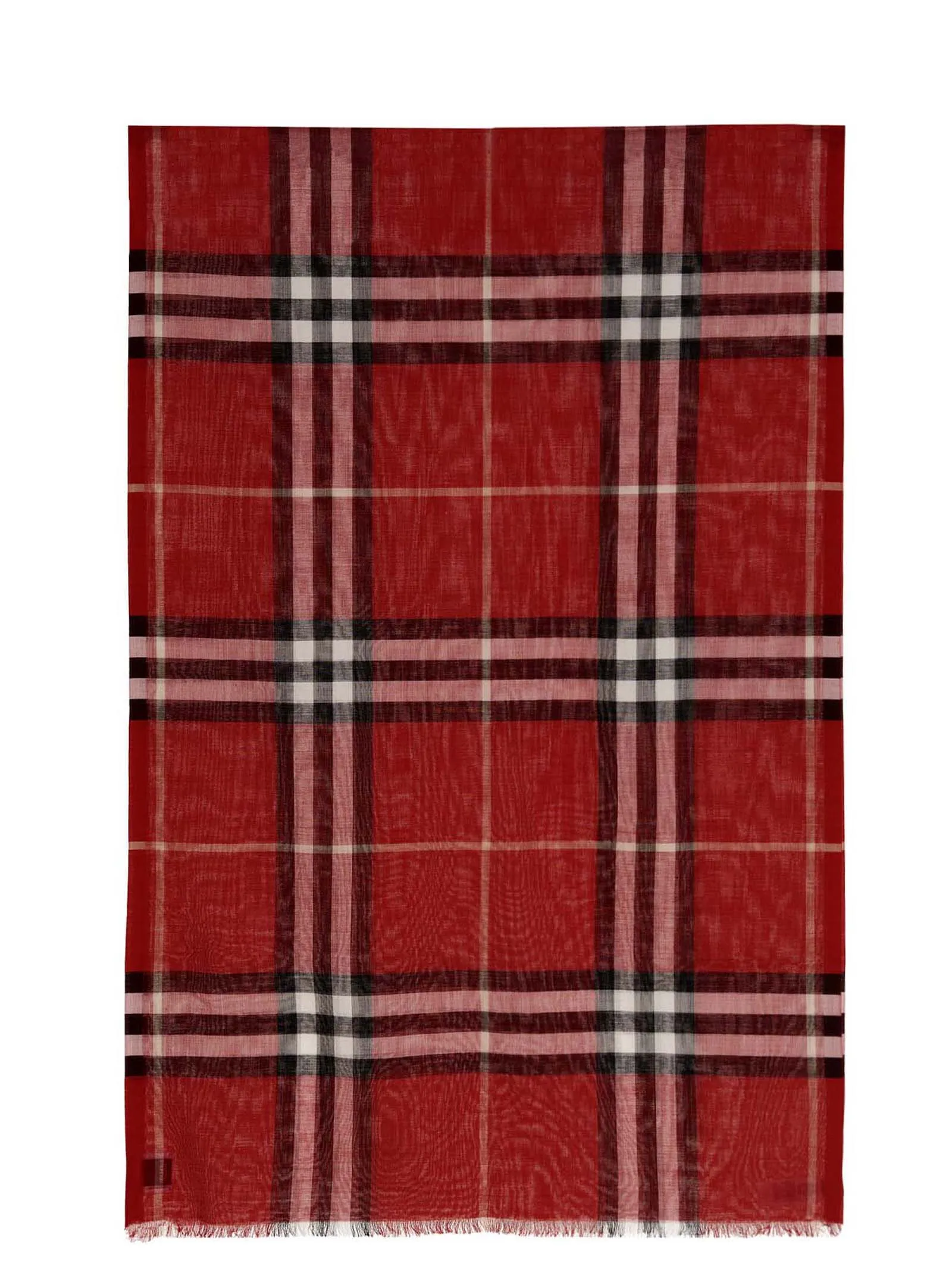 Burberry Tartan Pattern Fringed Scarf